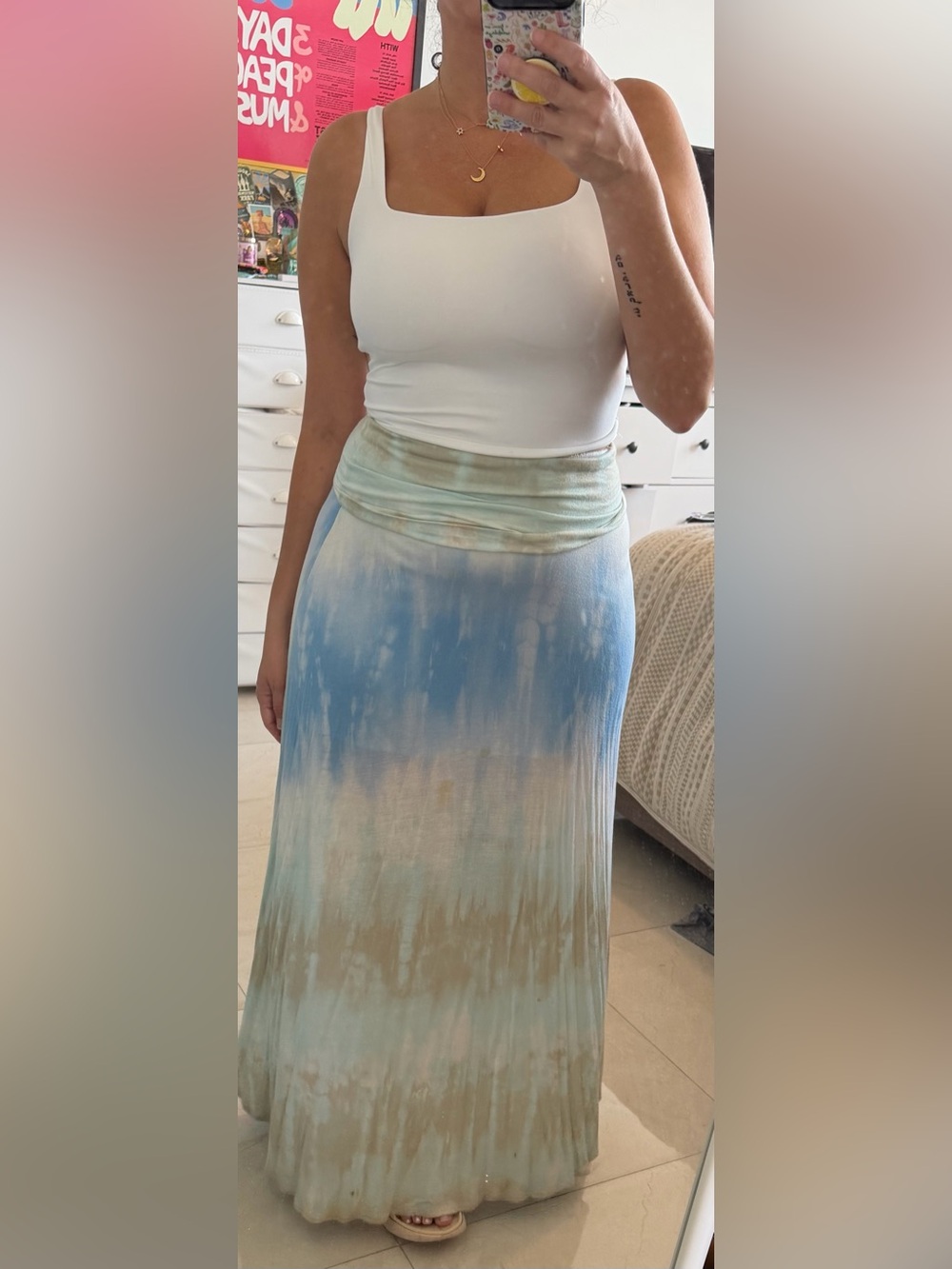 Tie-dye maxi skirt